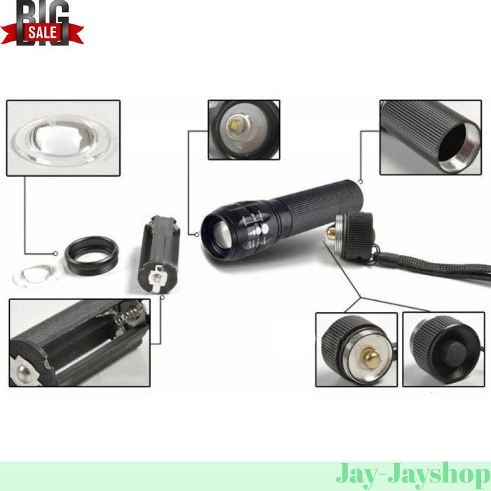 Senter LED Flashlight Cree Q5 2000 Lumens LARIS