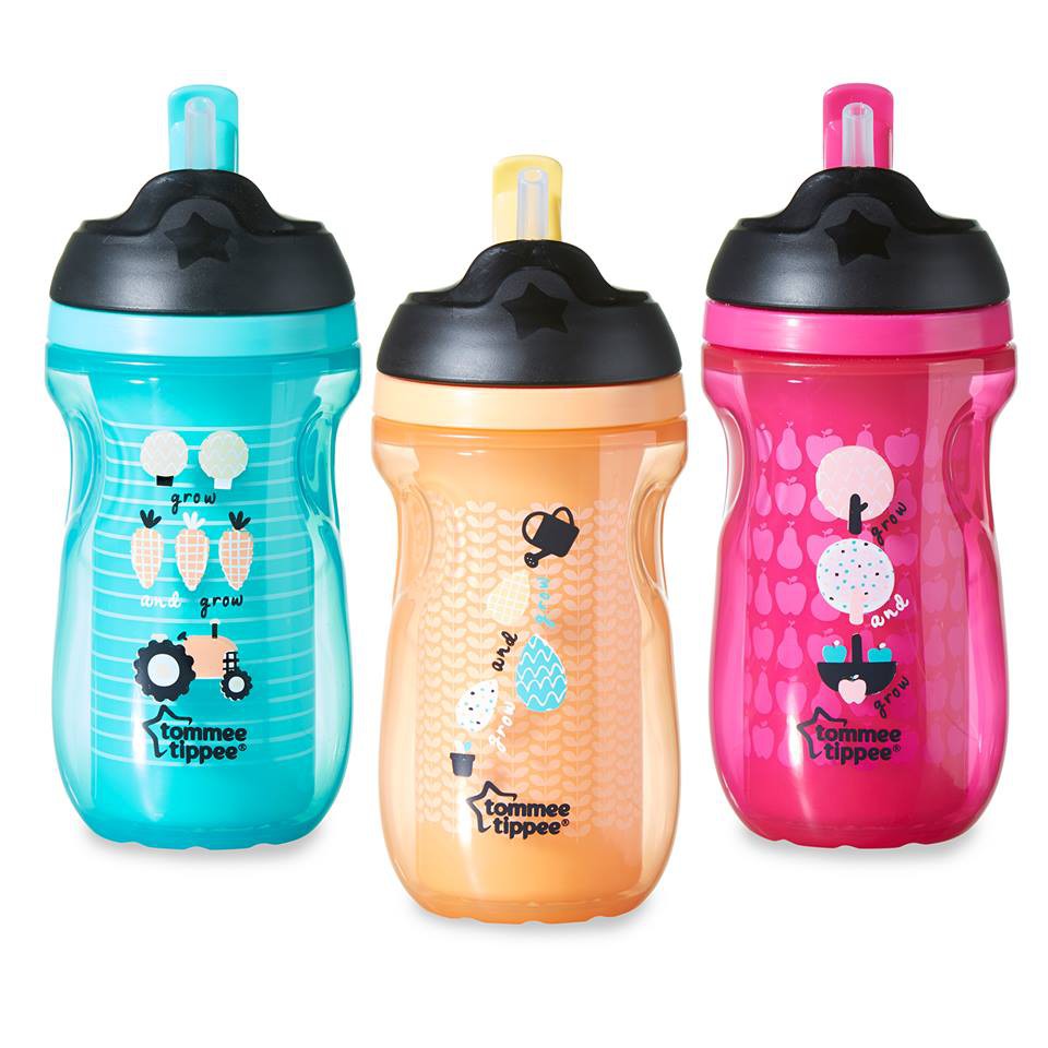 BOTOL SEDOTAN ANAK  / Tommee Tippee Trainer Insulated Straw Cup (12m+) READY ELEPHANT GREEN