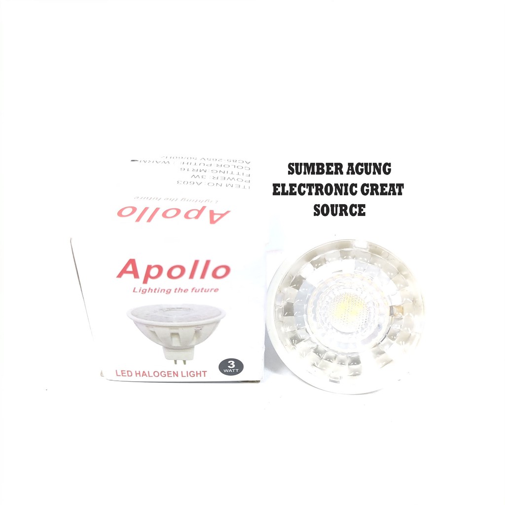 Apollo A603 LED Halogen Warm white Kuning Light Bipet Meja Rias 3W Fit