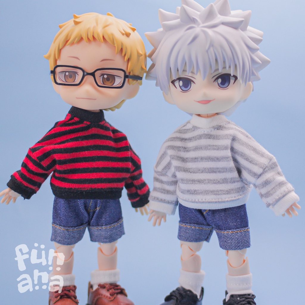 Baju Clothes Long Sleeves Top Stripes OB11 YMY Nendoroid Doll 1/12