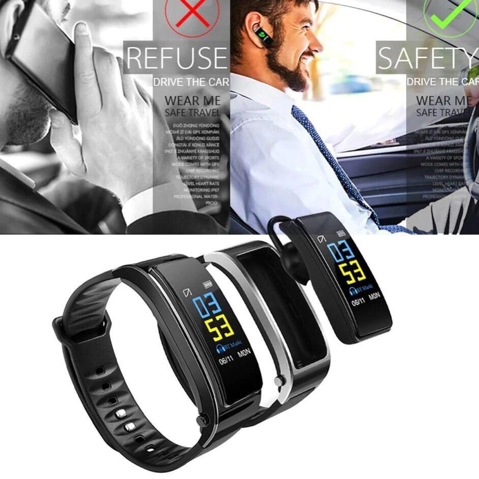 [PRODUK RKW7D] MOLAMOLA J181 Jam Tangan Bluetooth Smartwatch Band Earphone Multifungsi 09B