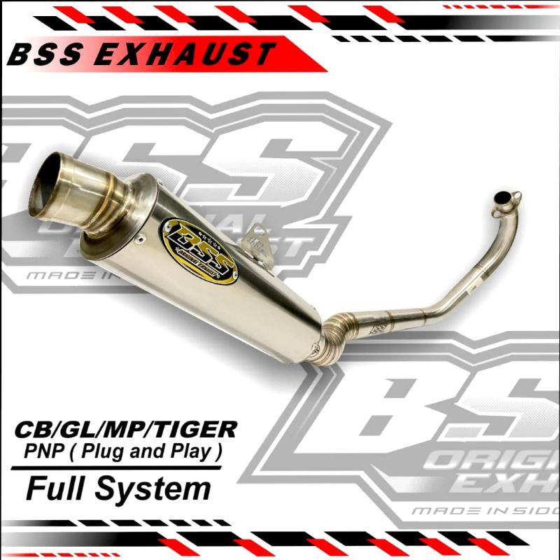 knalpot cb tiger megapro gl type bulat original bss exhaust