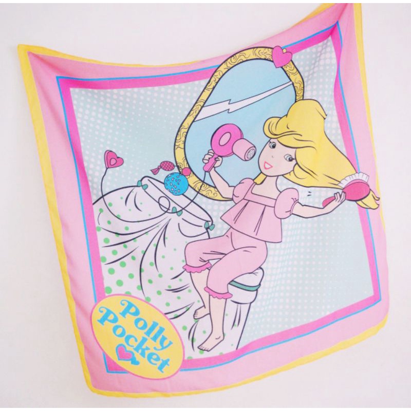 Polly Pocket Scraft Syal bahan Voile ukuran besar 110x110cm