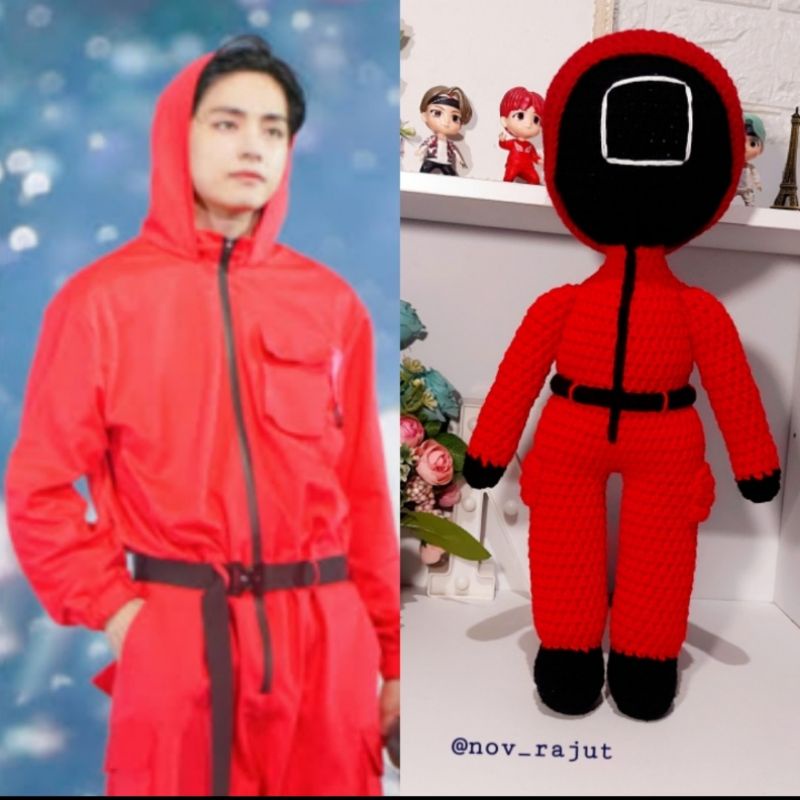 Amigurumi boneka rajut Squid game taehyung