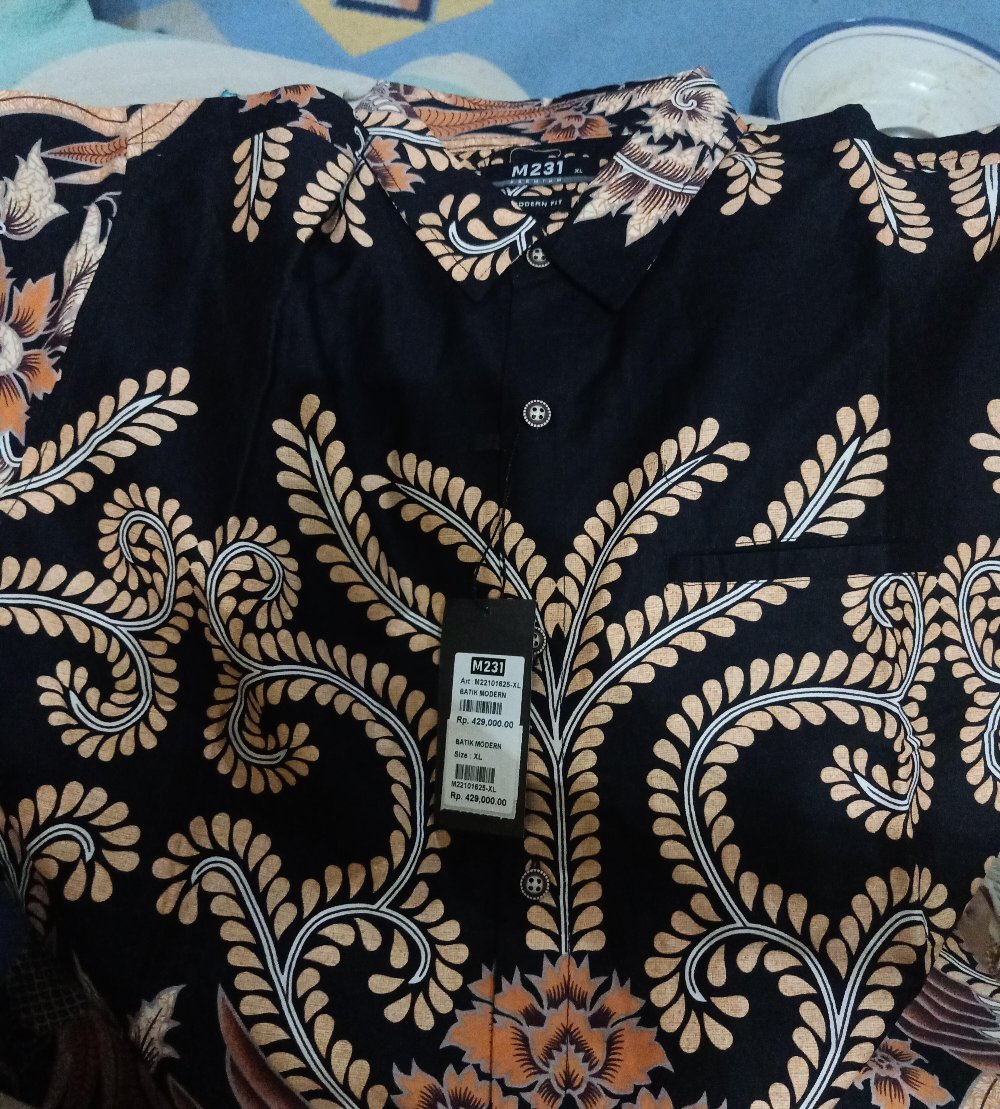 M231 Kemeja Pria Batik Pendek Hitam 1625