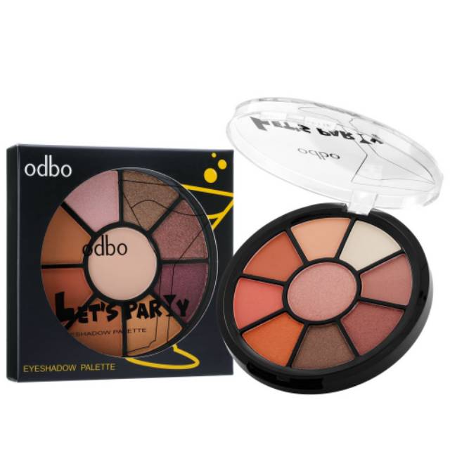 ODBO Lets Party Eyeshadow Palette #OD290 Thailand / Cosmetic / Shimmer Satin Glitter / Matte Natural