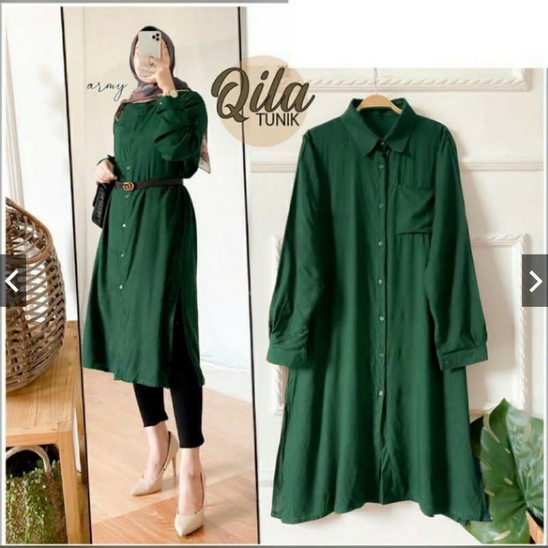 Qila Tunik Bahan moscrepe import Fit To L