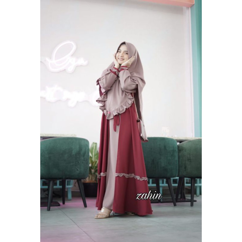 Sayra Set Zahin Gamis Zahin Set Hijab Gamis Set Hijab Terbaru Shopee Indonesia