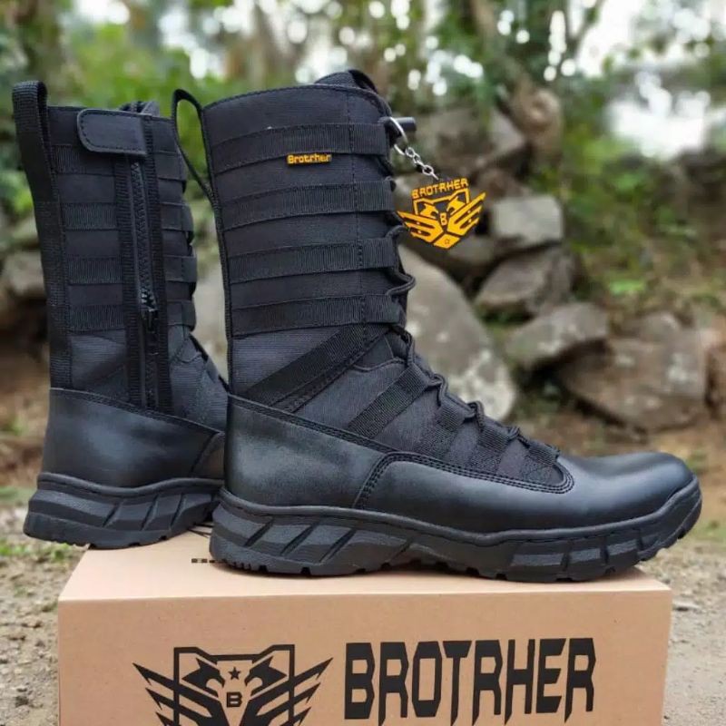 SEPATU PDL BROTRHER NINJA KOMANDO / WEBA KULIT SAPI ASLI SEPATU PDL DINAS TNI POLRI SECURITY SATPAM