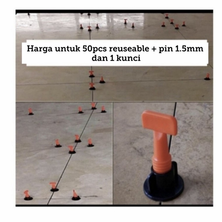 50 PCS Alat perata keramik reuseable tile leveling leveling keramik