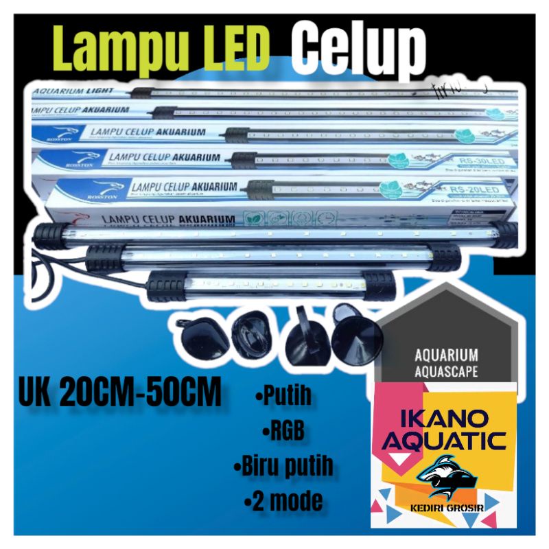 lampu celup led aquarium celup 20-50 cm