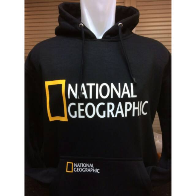 Jaket hoodie National Geographic warna hitam terbaru