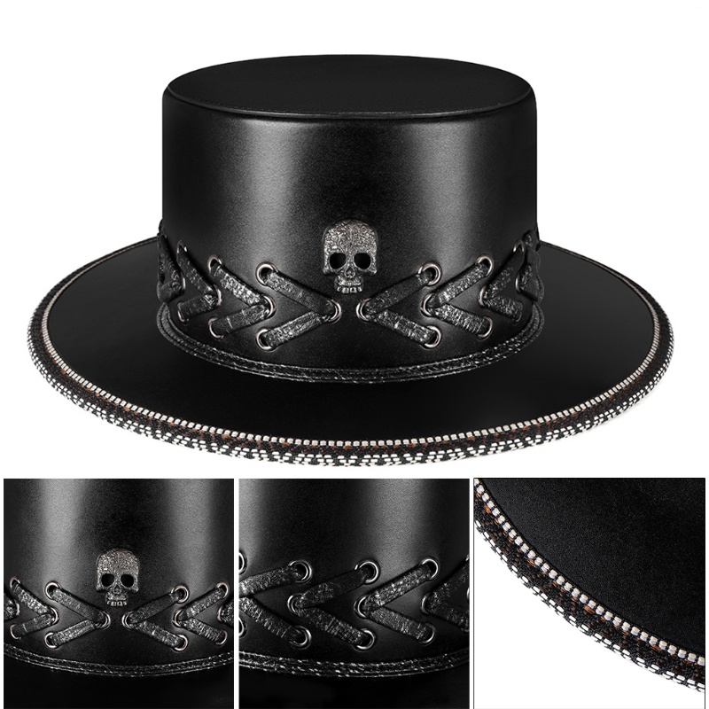 Topi Bahan Kulit Gaya Steampunk Untuk Kostum Halloween