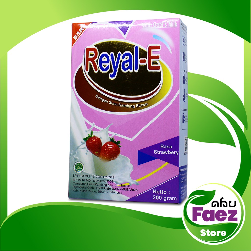 

SUSU KAMBING ETAWA REYAL-E Bubuk Varian Strawberi Bergizi & Bernutrisi Tinggi