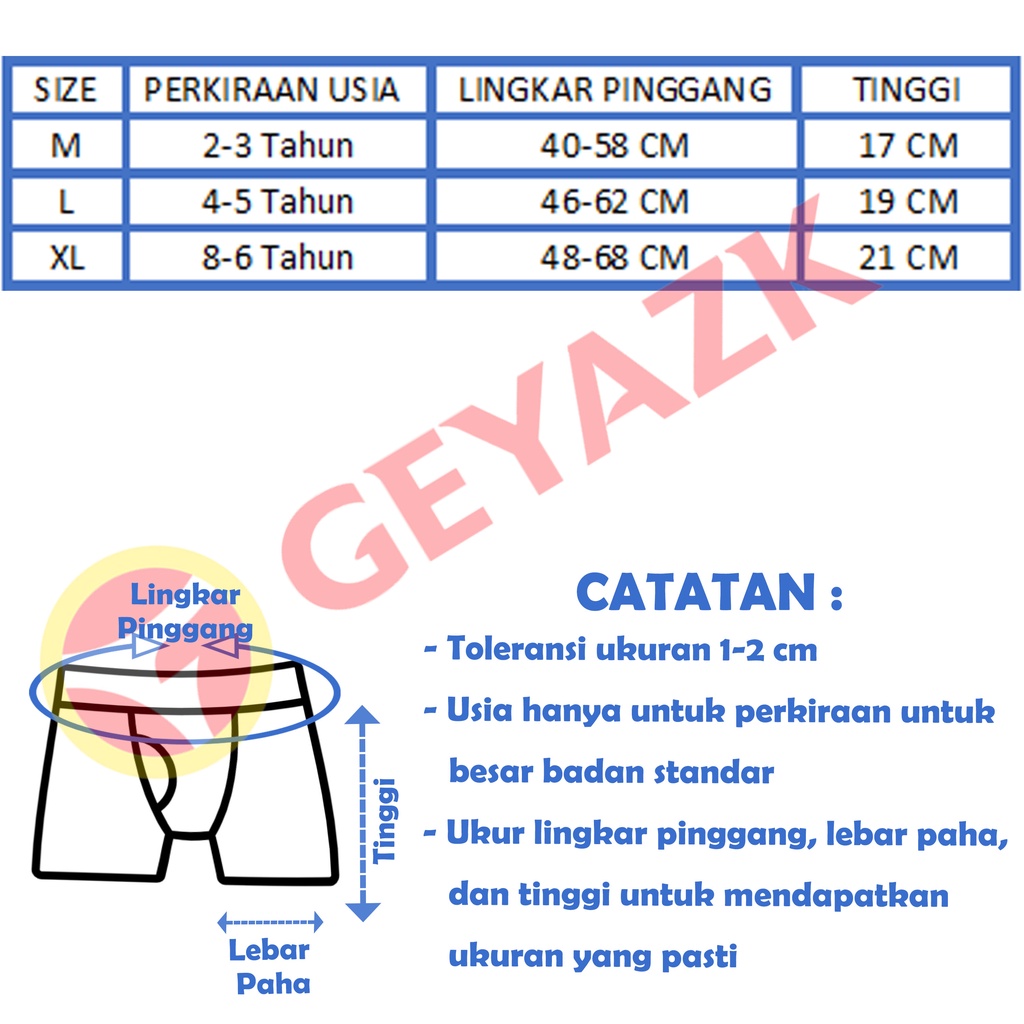 6 Psc Boxer Anak Celana Dalam Anak Perempuan CD Underware