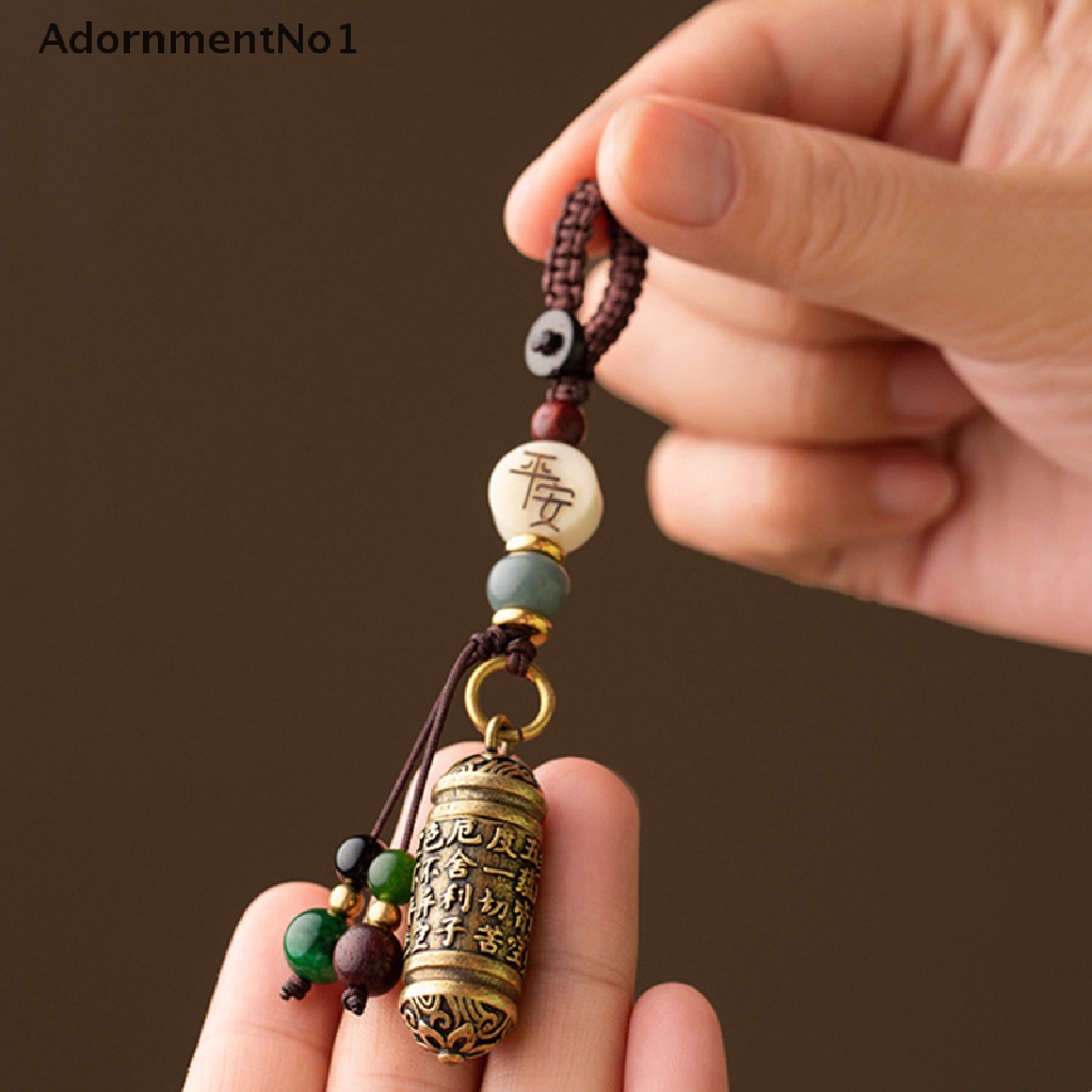 (AdornmentNo1) Gantungan Kunci Mobil / Tasbih Mantra Buddha Handmade DIY Bahan Kuningan