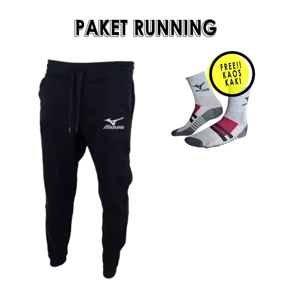 PAKET RUNNING !! JOGGER PANJANG MIZUNO DAN KAOS KAKI MIZUNO