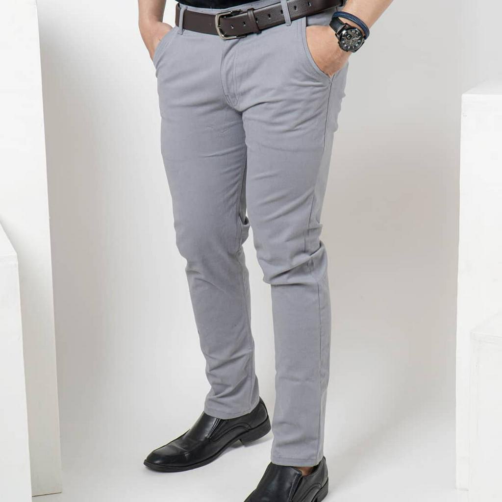 CELANA PRIA CHINO Slim fit Panjang Kerja kantor Santai Liburan Cowok Gentleman Boy