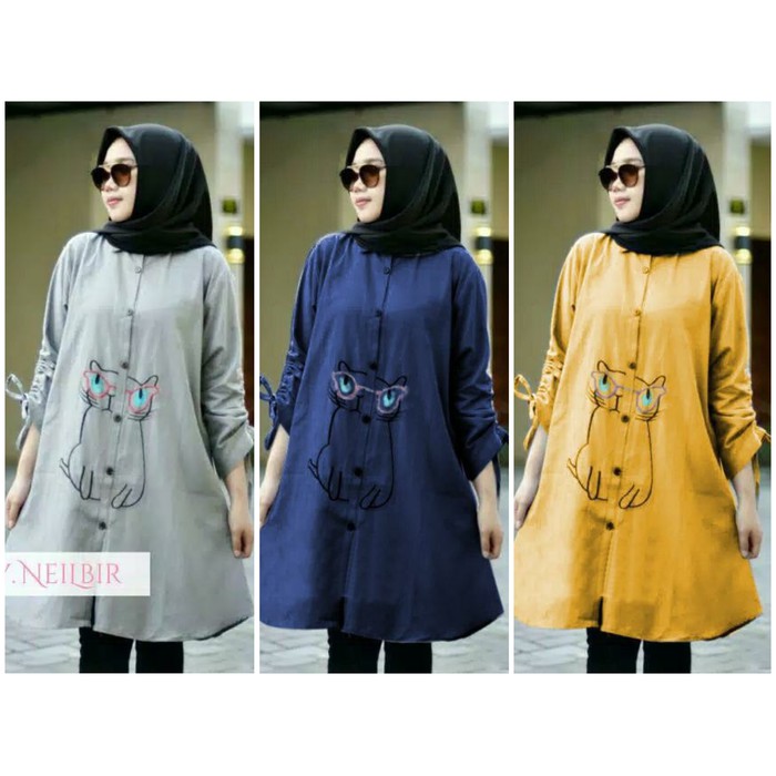 Tunik kucing/baju atasan tunik/baju tunik/tunik muslim/baju muslim