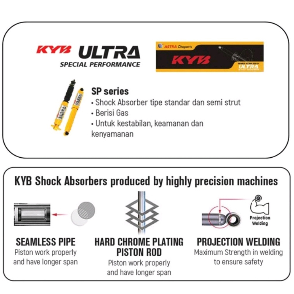 KYB SHOCK BELAKANG - AVANZA / XENIA / RUSH / TERIOS / GRANMAX (KAYABA ULTRA)