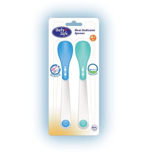 Baby Safe Heat Indicator Spoons BS348 Sendok Makan Bayi