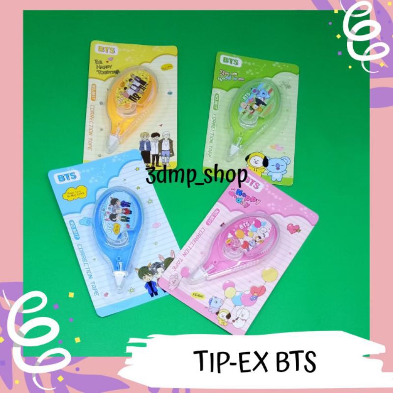 Tip-Ex tip ex tipx tipex tipe-x roll Penghapus Bt21 BTS