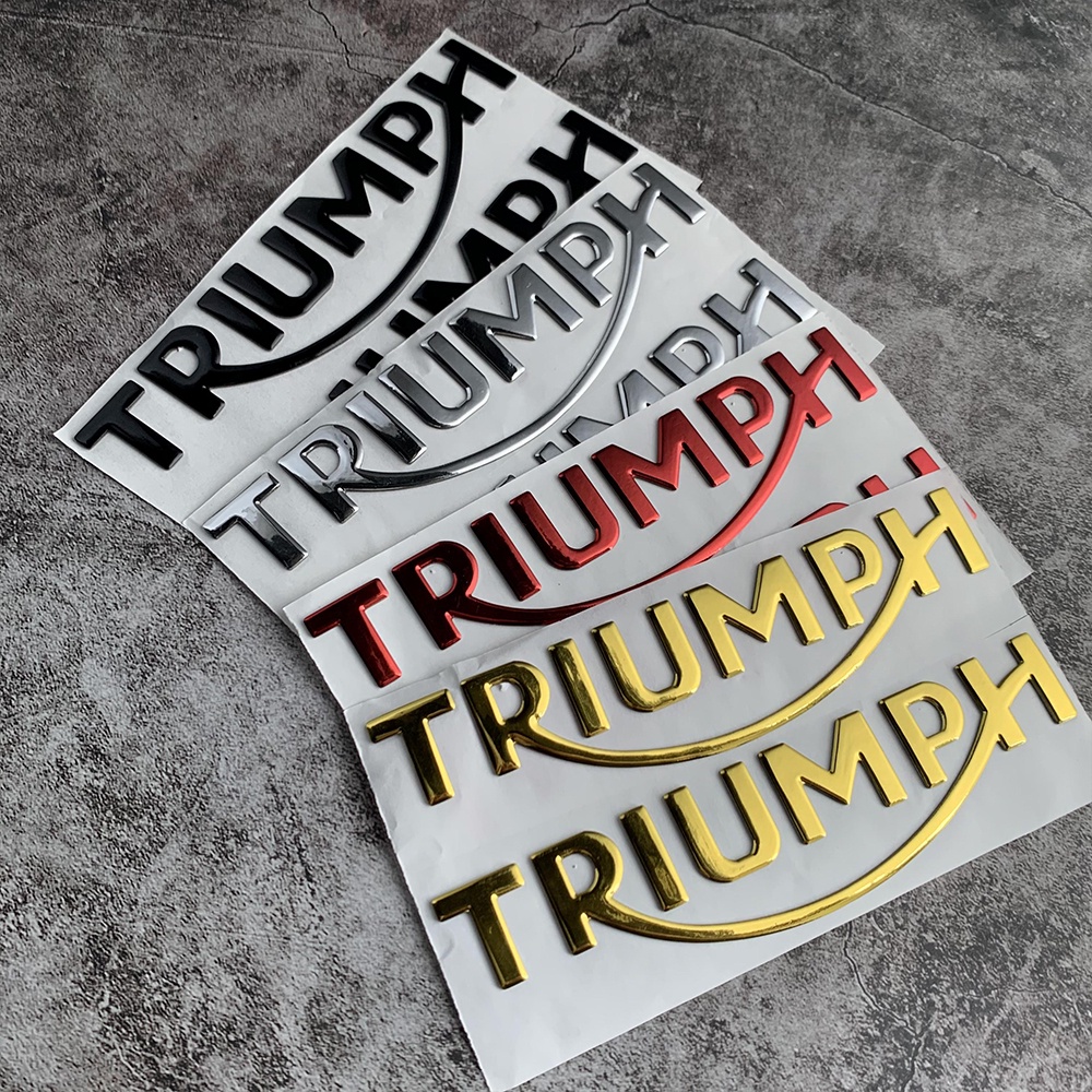 2pcs Stiker Emblem TRIUMPH 3D Reflektif RIUMPH Untuk DAYTONA 600 / 650 / 765 / 675