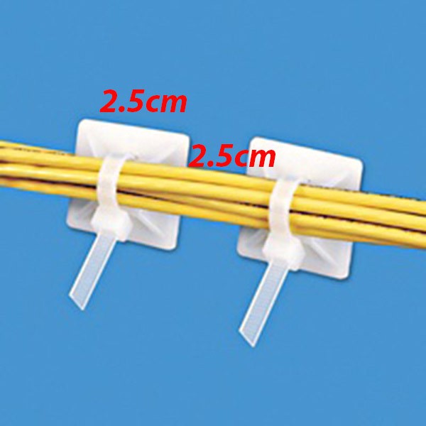 Auto Fastener Clip 25 x 25mm White Zip Ties Cable Wire Removable Self