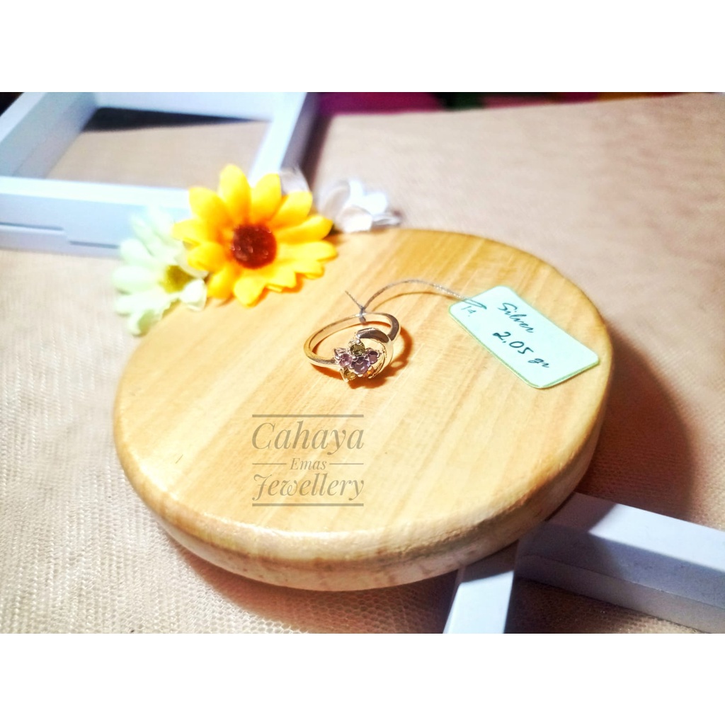 Cincin Dewasa Silver 925 | Cincin Perak Anti Karat | Fashion Wanita | Cincin Permata Berwarna |