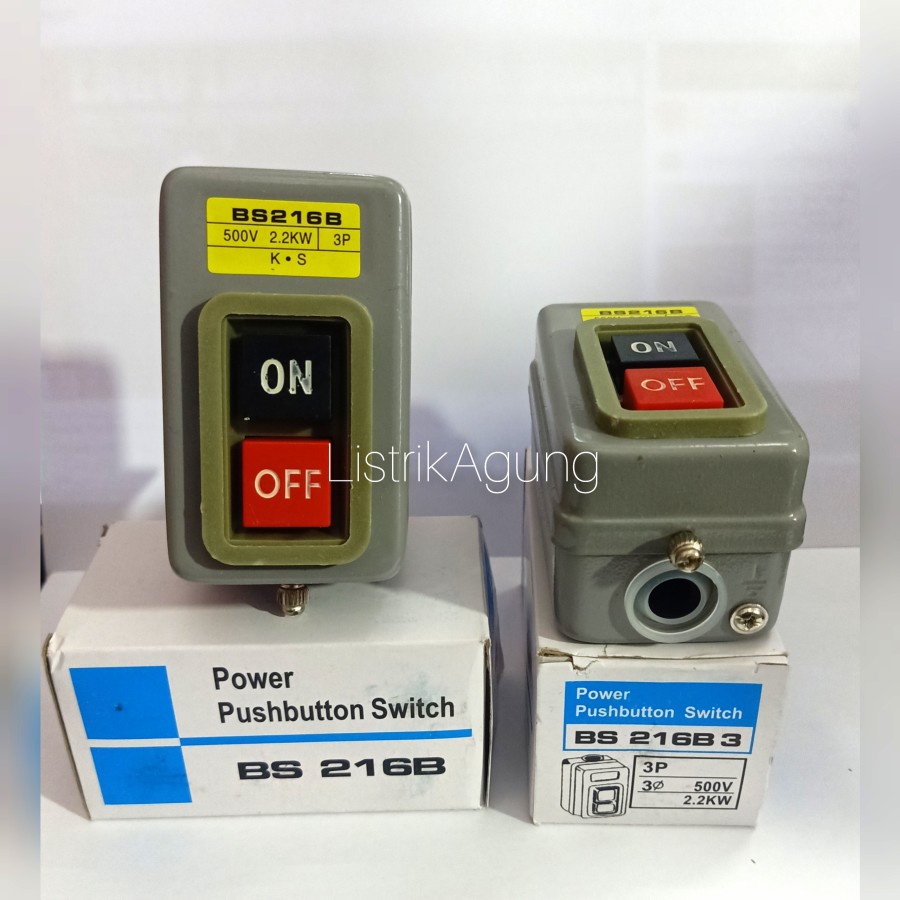 Power Push Button Switch ON OFF BS216B 3P 15A 2.2kW 500V BS-216B