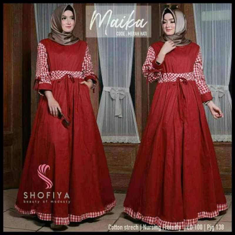 Maika dress pakaian wanita fashion muslim remaja