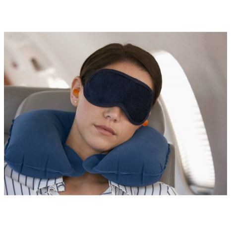 [1 Set] Travel Pillow Set 3 in 1 Bantal Leher Traveling Travel Penutup Mata Tidur Penutup Telinga Anti Bising