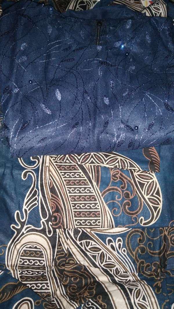 Couple Batik Pinguin Series Alena Brokat Tile Lengan Panjang Free Slendang // Soegiharto.grosir