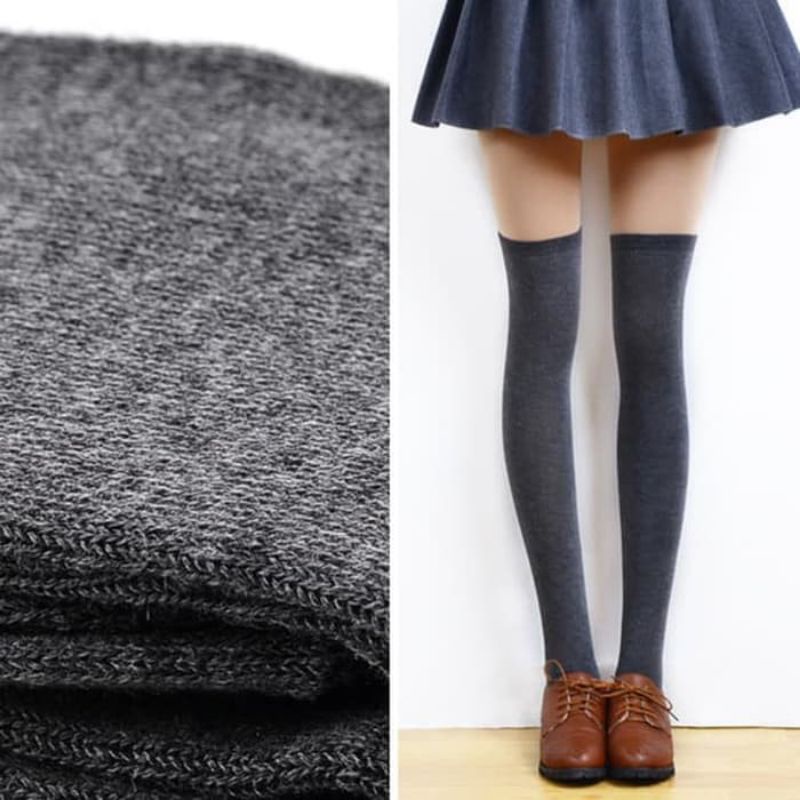 OVERKNEE SOCKS / KAUS KAKI SEPAHA WARNA HITAM PUTIH / KAOS KAKI - OKPO