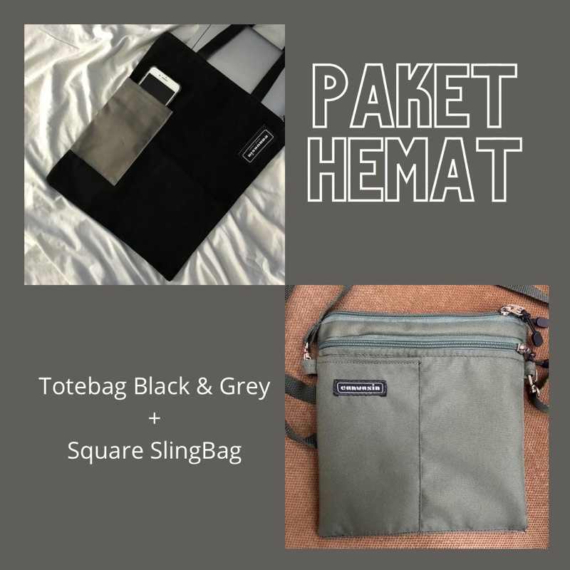 Tote bag dan Sling bag / Paket Hemat