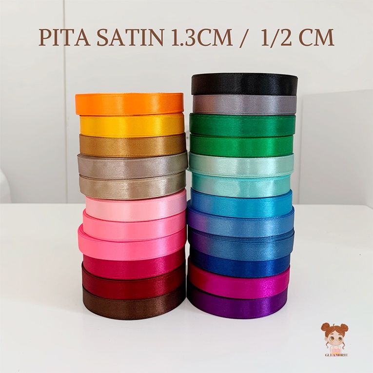 

pita satin 1.3 cm 1/2 inch per roll 20-25 yard 18,5 - 23 meter