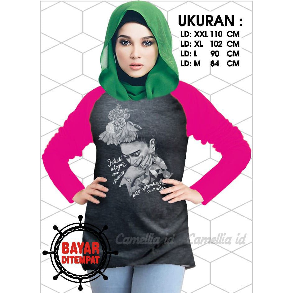 Kaos Raglan (MISS)/Kaos Wanita Lengan Panjang/ Kaos Wanita/ Kaos Cewek/ Kaos Oblong/Misty