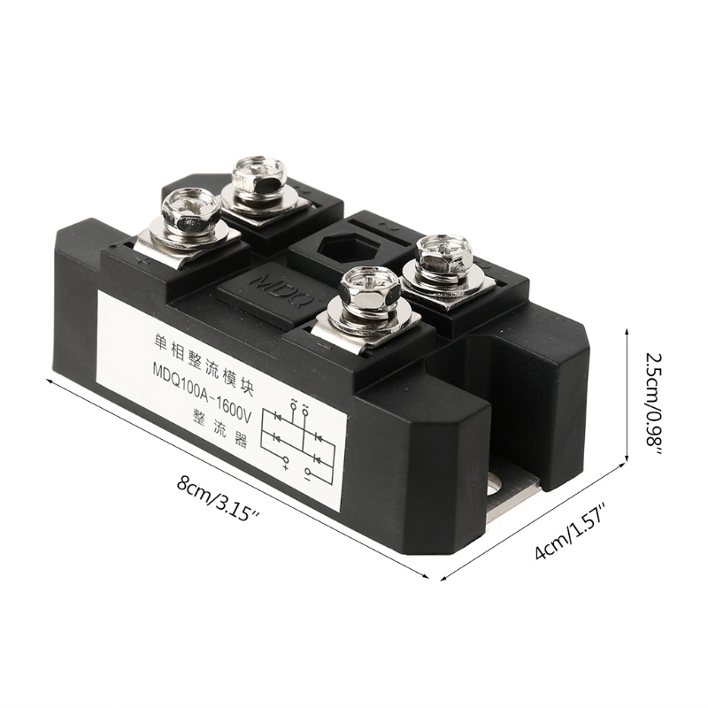 Btsg MDQ 100A High Power 1600V Single Phase Diode Silicon Untuk Case Bridge Rectifier 4terminas Rectifier Module