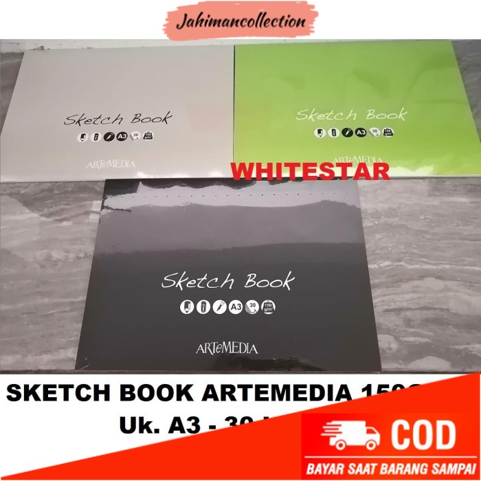 

✨ BISA COD ✨ sketch book artemedia 150gsm ukuran / Uk. A3 - Hijau