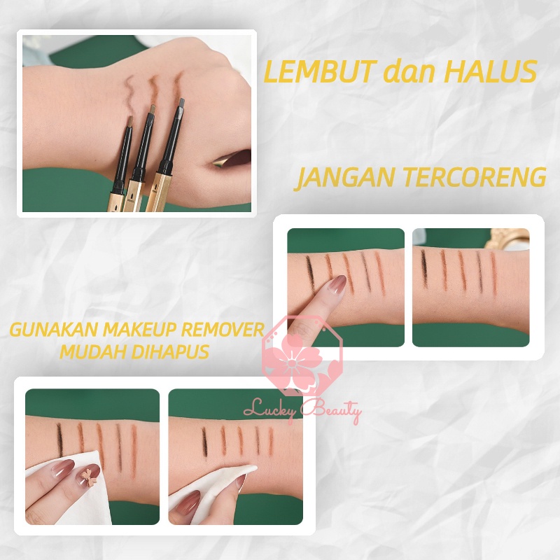 MOMO Pensil Alis Eyebrow Waterproof Untuk Sulam Pensil Alis Penanda Eyebrow Pencil Pair with Bulu Mata Eye Make Up