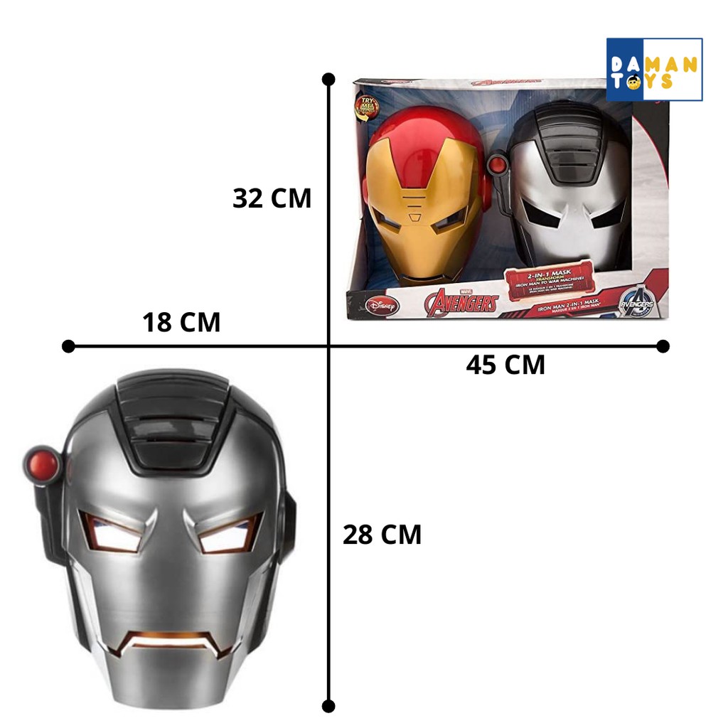 Topeng Helm Helmet Iron Man Avengers / Topeng Ironman Anak nyala / Topeng Original Iron Man Disney