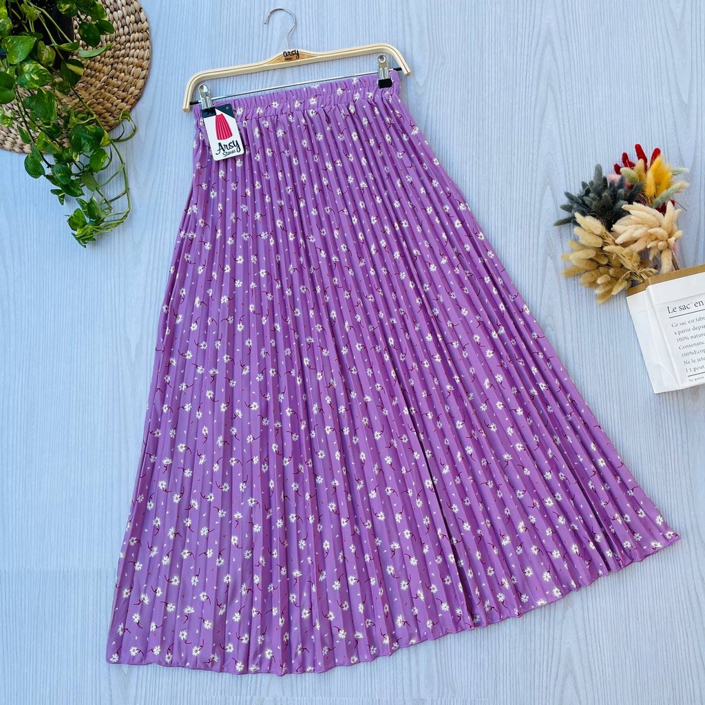 Renira Skirt Bawahan Rok Wanita - Hyget Premium All Size-LILAC2