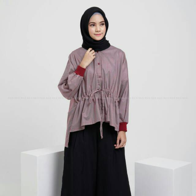 Yuma Blouse Maroon by Raia.id