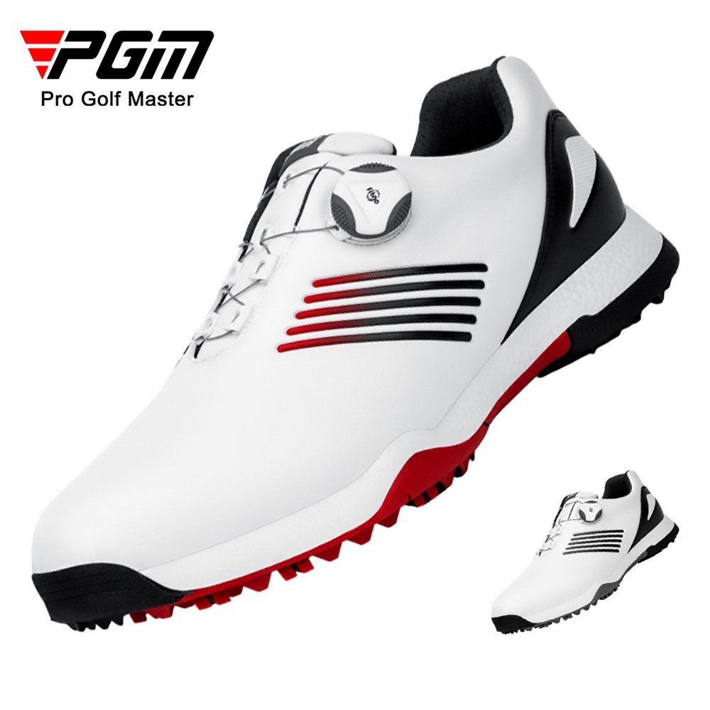 Sepatu Golf PGM Sepatu Golf Pria Tahan Air Sepatu Berputar Tali Sepatu Anti-Slip Golf Sepatu  Pasoka