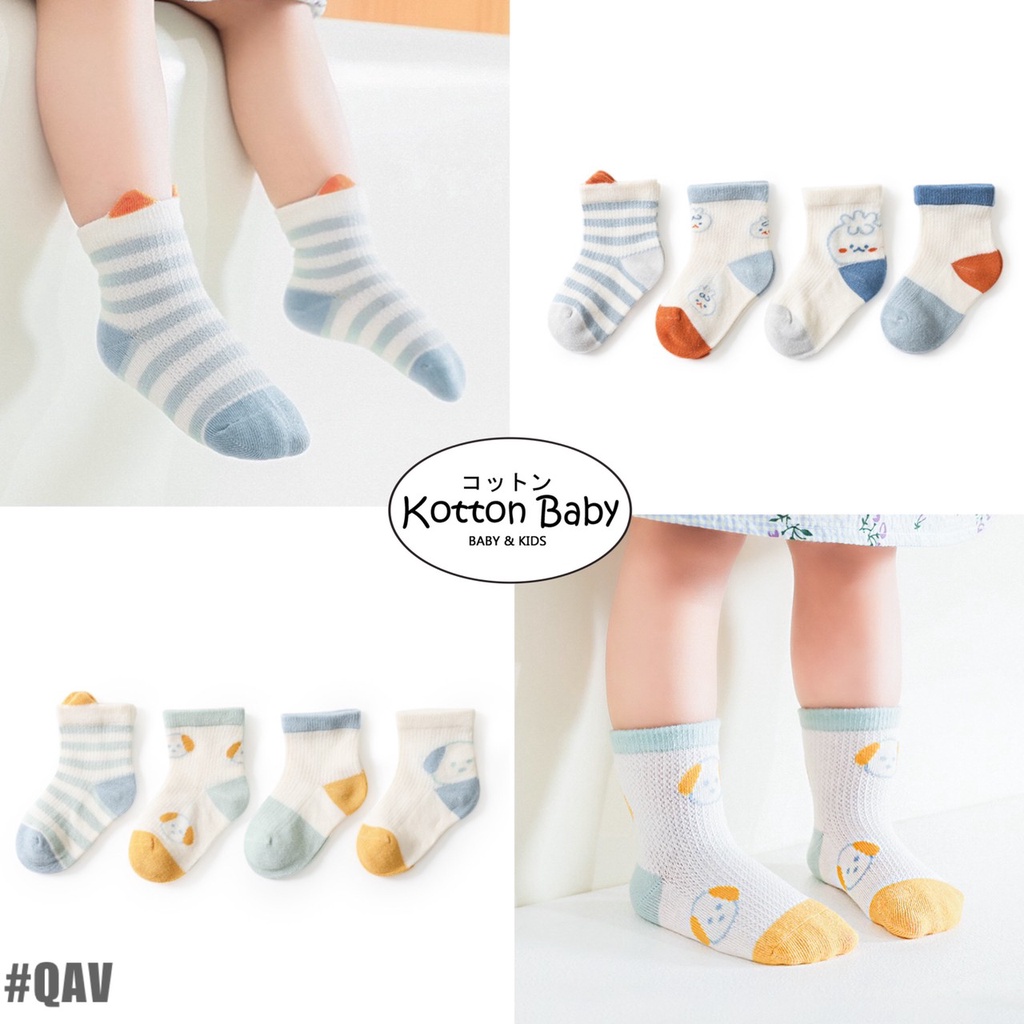 [4 PSG] 0-5 thn | KAOS KAKI BAYI ANAK IMPOR SOCKS LUCU KARAKTER KARTUN UNISEX Catalog QN QAV