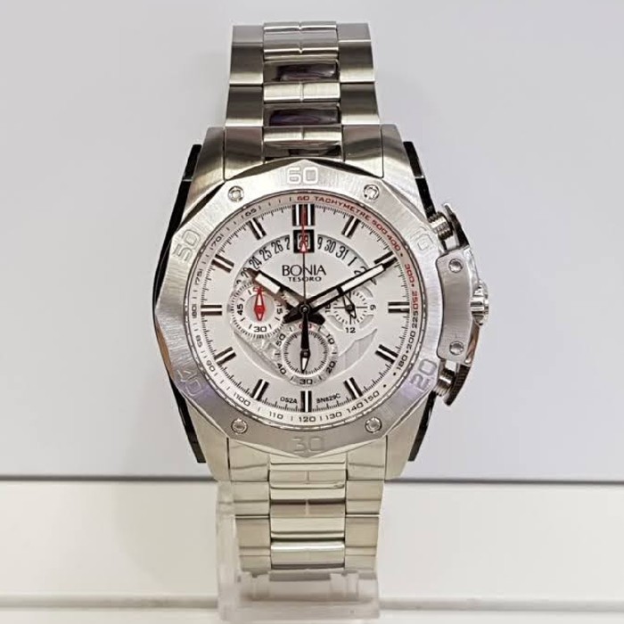 Jam Tangan Pria Bonia B829-1312C Silver Chronograph Stainless Steel