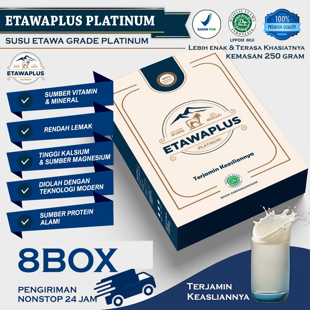 SUSU ETAWAPLUS KOLOSTRUM PAKET HEMAT 8 BOX | ETAWA PLATINUM KEMASAN 250 gram