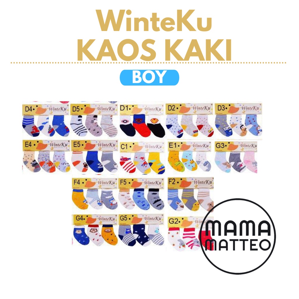 WINTEKU Kaos Kaki Bayi Lucu / WinteKu Socks Baby Girl and Boy / kaos kaki Anak untuk usia 0-6 bulan