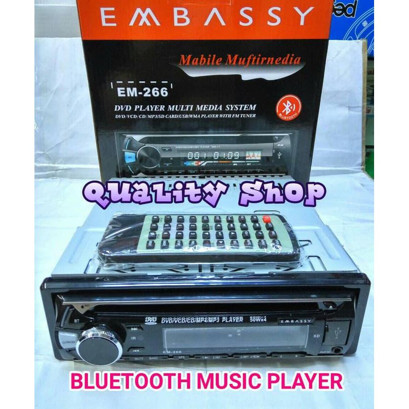 dvd mobil EMBASSY dvd usb sd radio baca kaset bandel tahan panas