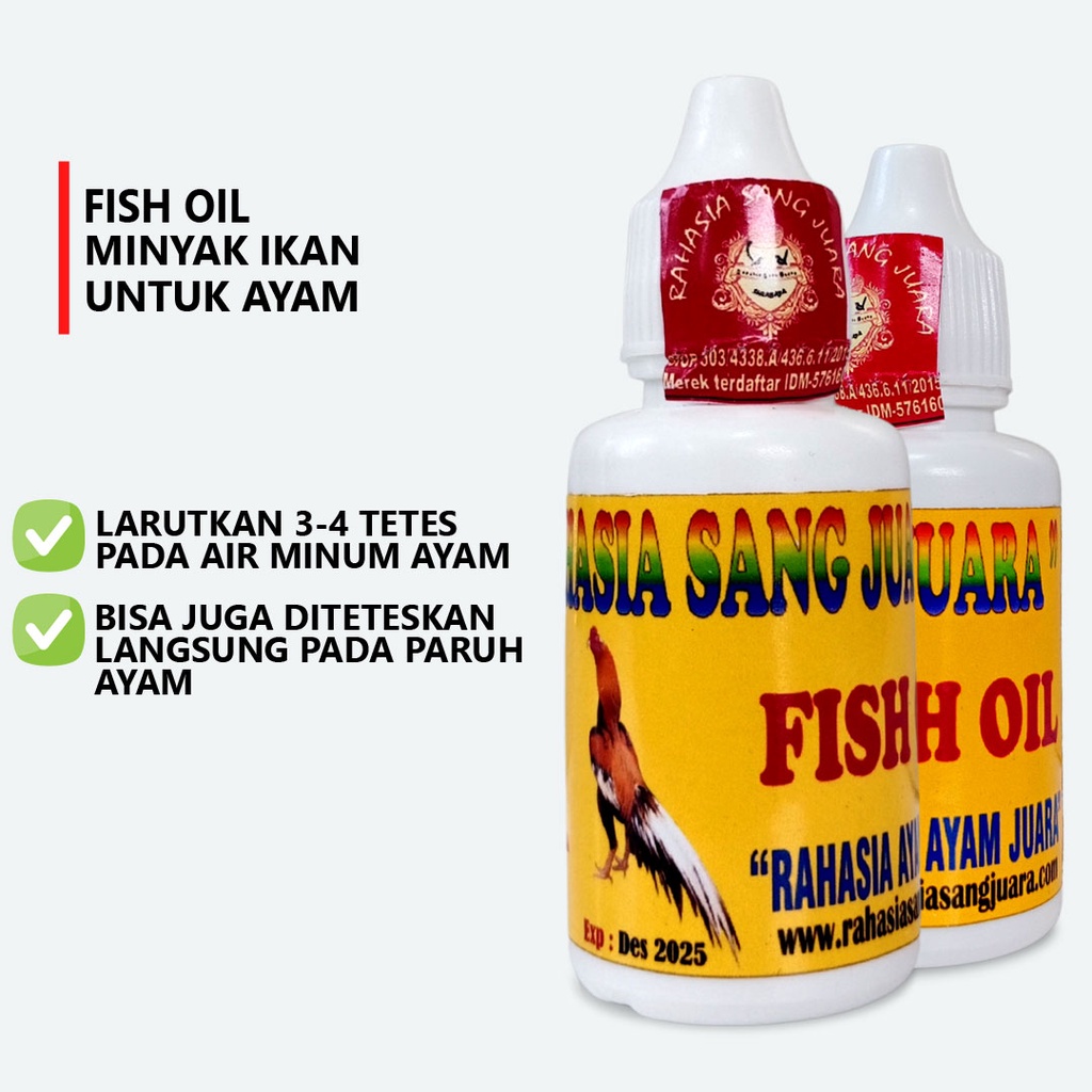 MINYAK IKAN UNTUK AYAM BANGKOK ADUAN LAGA VITAMIN AYAM BREEDING